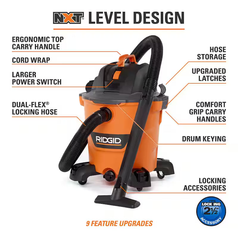 12 Gallon 5.0 Peak HP Wet/Dry Shop Vacuum with Accessories G84946