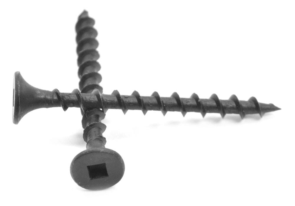 8 x 2 1/2x22 Deck Screw Square Drive Bugle Head Hardened Medium Carbon Steel Black Phosphate Pk 2500 J480