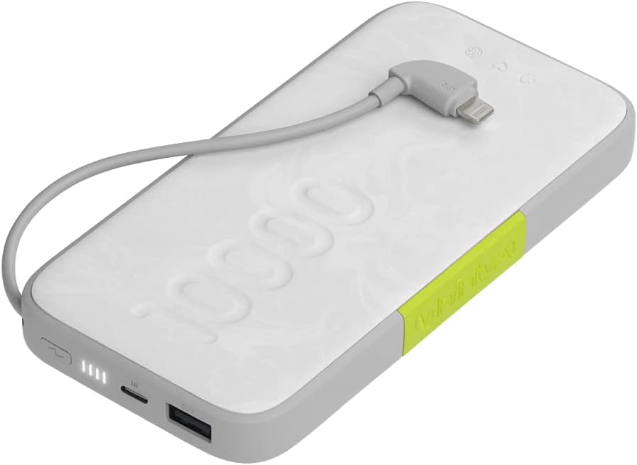 10000mAh Power Bank with Integrated USB-C Connector White Pack of 2 T747126