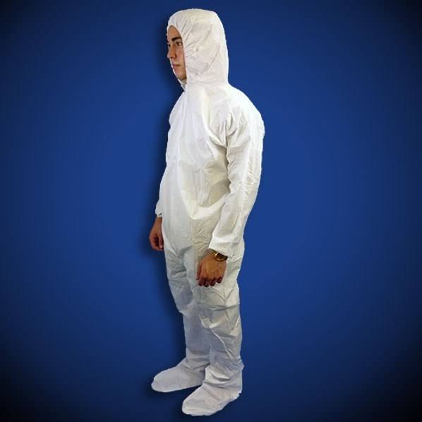 White Microporous Coveralls with Hood & Boot 4XL F1118