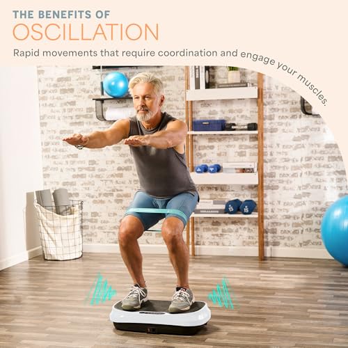 Mini Vibration Plate Exercise Machine with 2 Loop Bands & 4 Resistance Bands L7563