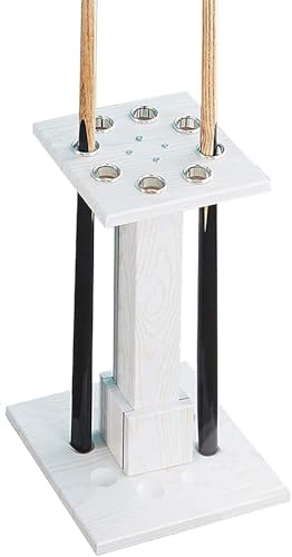 White Wooden Pool Cue Rack Stand Holds 8 Cues W54750