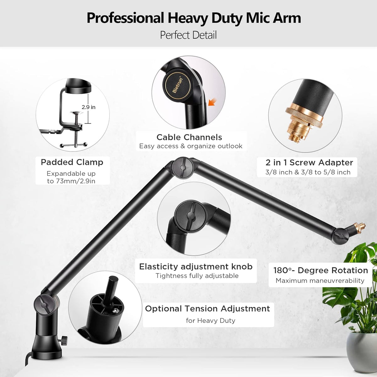 Mic Arm Desk Mount with 3/8 to 5/8 Adapter P794
