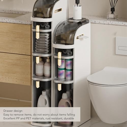 Narrow Bathroom Floor Storage Cabinet with Drawers Z6425