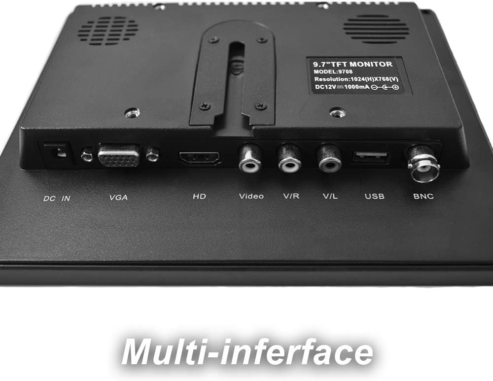 9.7 IPS HD LCD Monitor 1024x768 with VGA HDMI AV BNC USB Audio Ports Built-in Speaker L66099