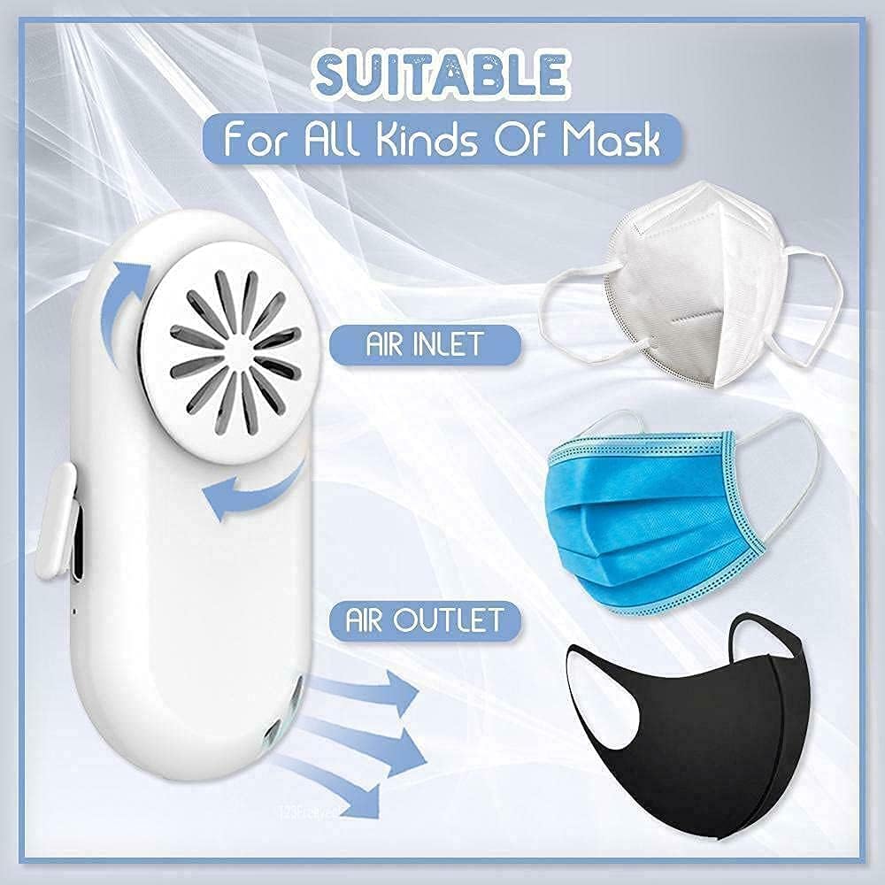 White Wearable Mini Reusable Air Purifier I3936