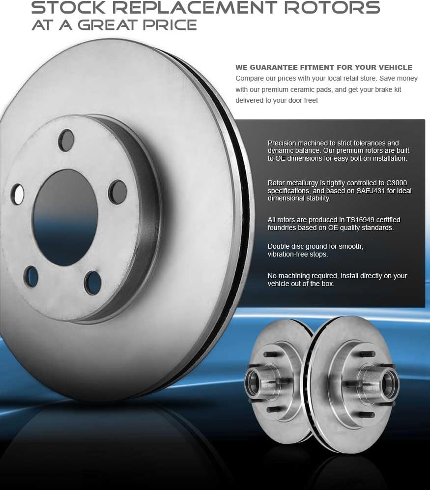Brake Disc Rotors + Ceramic Pads + Hardware R6398