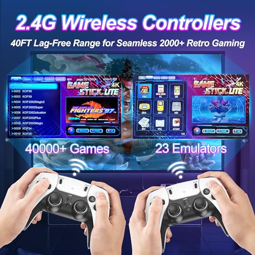 White 64GB 4K HDMI Video Game Console with Dual Wireless Controllers E580