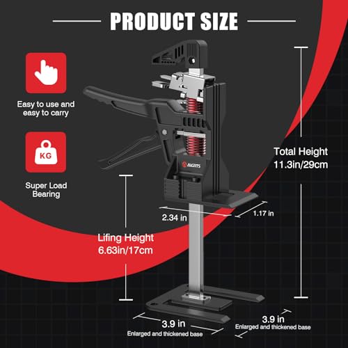 11.3 Inch Hand Lifting Furniture Lifter Jacks 220 Lb F33872