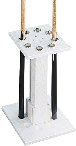 White Wooden Pool Cue Rack Stand Holds 8 Cues W54750