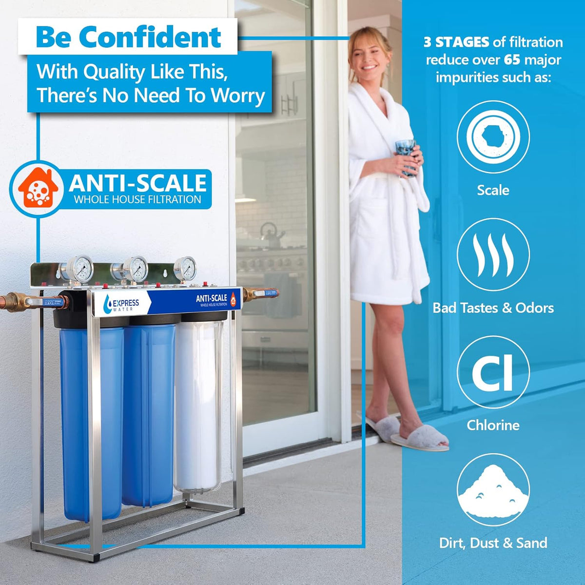 Whole House 3 Stage Water Filtration System J752