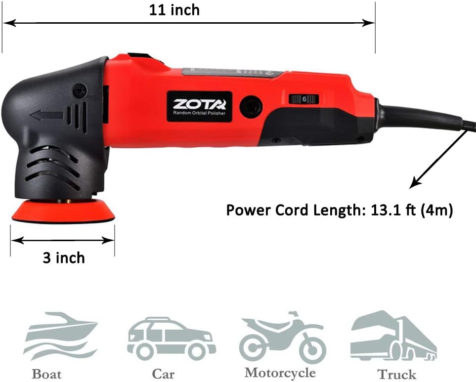 3 inch Dual Action Polisher with 13.1 feet Cord E388