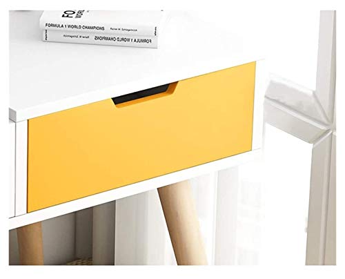 White Blue 2-in-1 Vanity Desk with Flip Top Mirror and Drawers L764