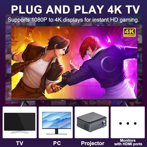 White 64GB 4K HDMI Video Game Console with Dual Wireless Controllers E580