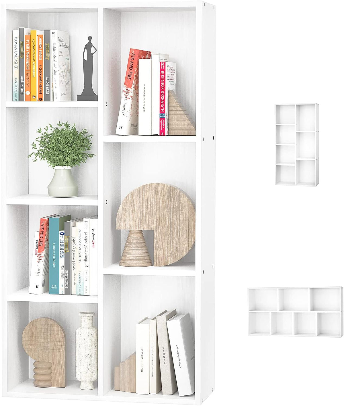 White 7-Cube Bookcase Storage Shelves Z56143