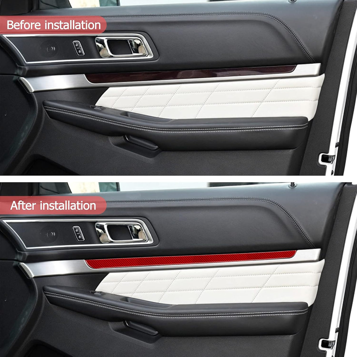 Carbon Fiber Interior Car Door Handle Panel Trim Sticker 4PCS U3097
