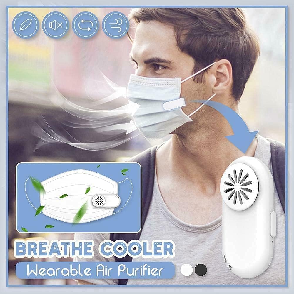 White Wearable Mini Reusable Air Purifier I3936
