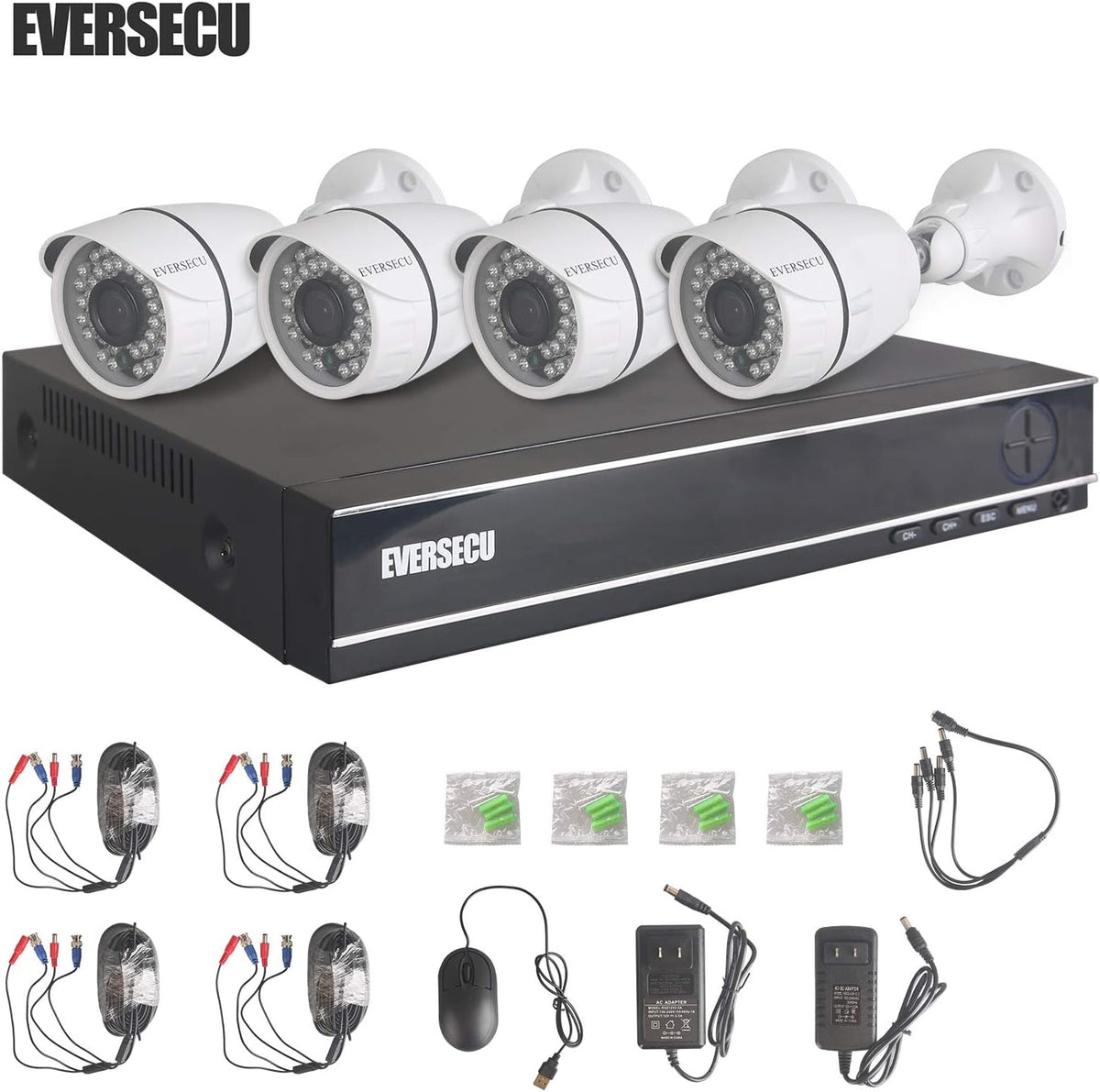 4 Channel Security Camera System 1080P DVR with 4 Weatherproof Cameras 1T HDD B665