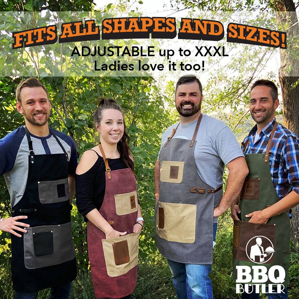 Green Waxed Canvas Apron with Leather Accents H67661