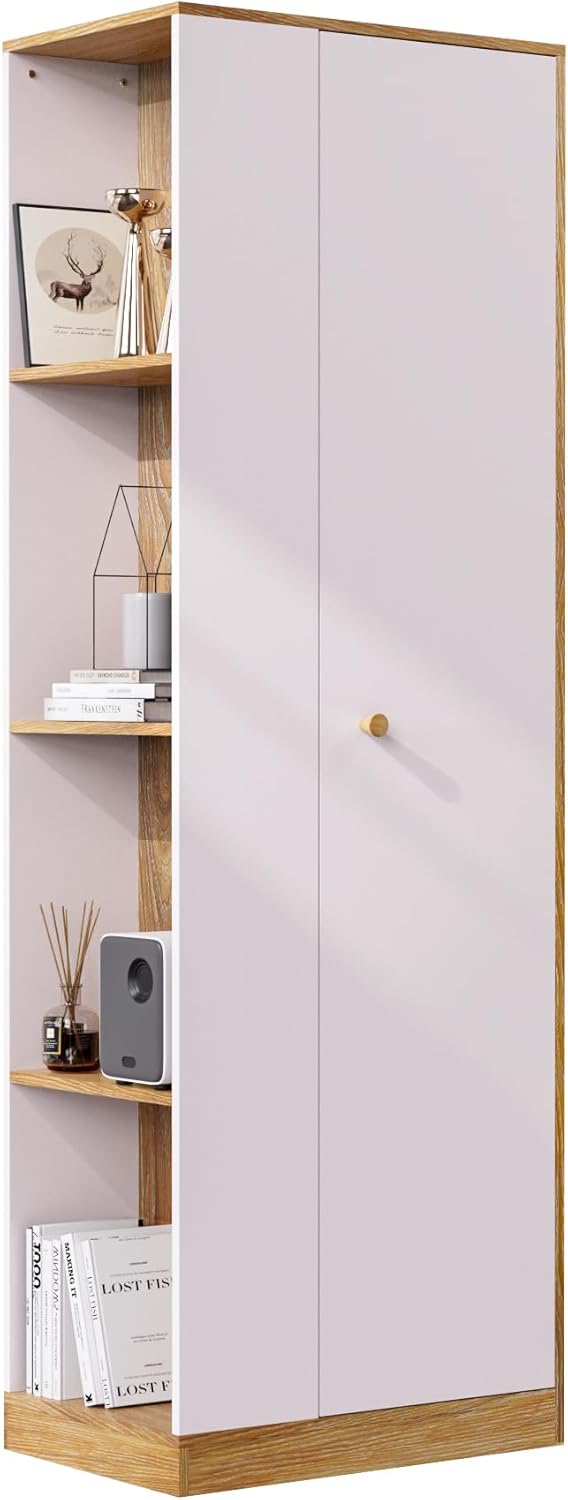White Wardrobe Closet with Hanging Rail, 16" D x 24" W x 71" H G199363