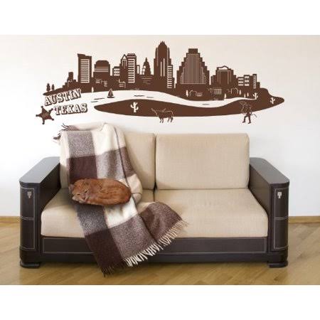 Gray 47in x 16in Cityscape Wall Decal M192