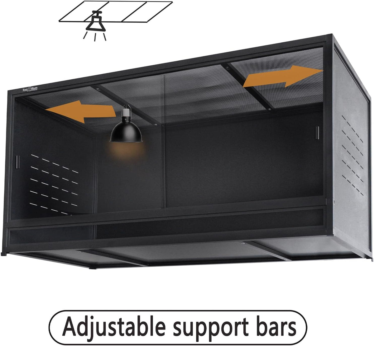 PVC Reptile Enclosure 48"x24"x24" 120 Gallon Large Tank with Sliding Tempered Glass Doors R3826
