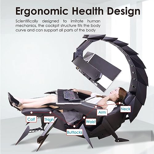 Purple PU Leather Ergonomic Gaming Chair with 16-Color RGB Light Q361552
