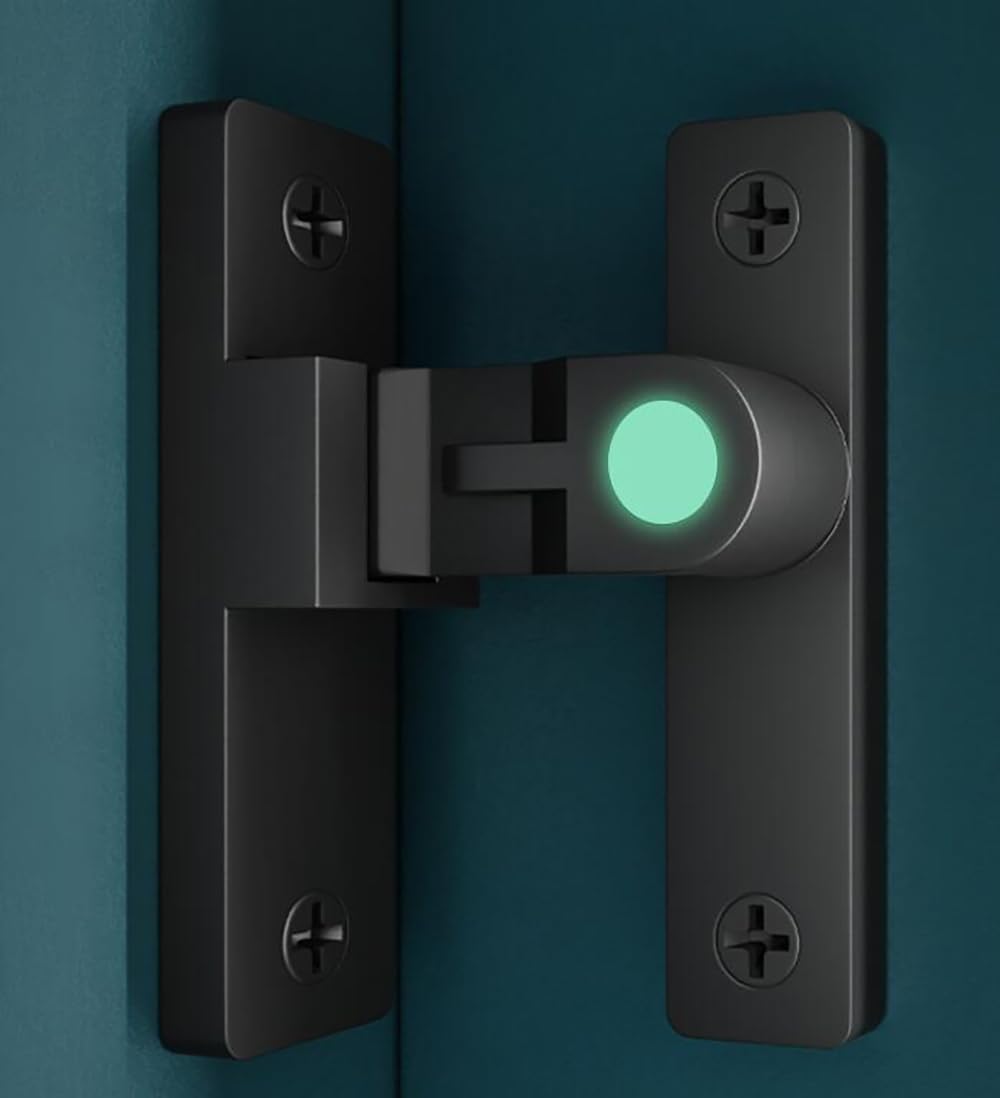 Glow Black Zinc Alloy Barn Door Lock Latch U4585