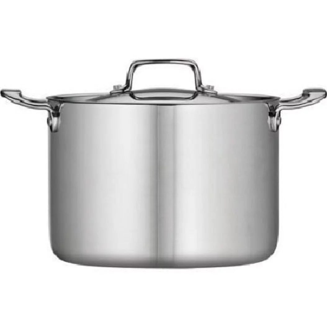 8-Qt Stainless Steel Tri-Ply Clad Stock Pot with Lid D4624