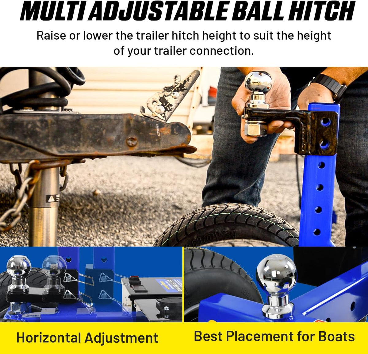 Electric Trailer Dolly 7500lbs Max Trailer Weight All-Terrain Wheels O5571