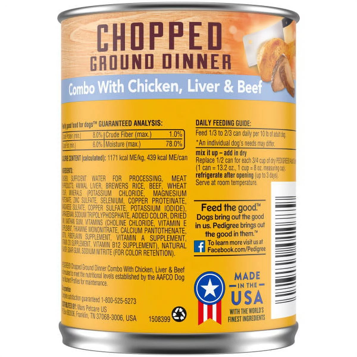 Chicken Beef & Liver Chopped Ground Dinner Wet Dog Food, 13.2 oz Cans, 12 Pack W2511