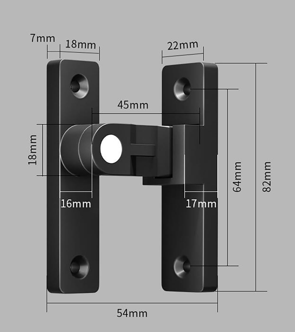 Glow Black Zinc Alloy Barn Door Lock Latch U4585