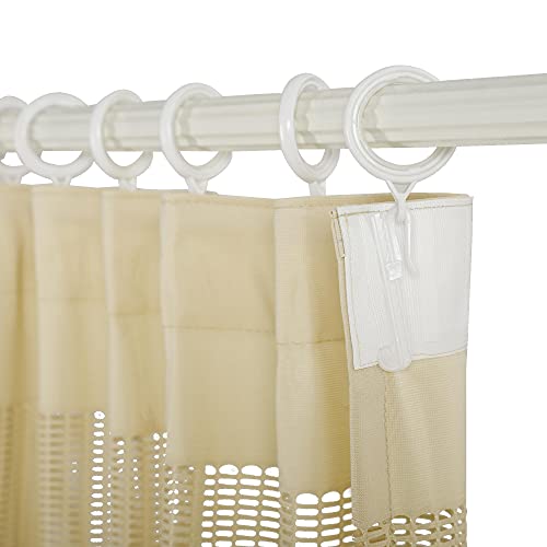 White 10ft x 7ft Cubicle Curtain Room Divider with Flexible Flat Hook (1 Panel) L306985