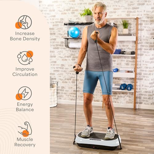 Mini Vibration Plate Exercise Machine with 2 Loop Bands & 4 Resistance Bands L7563