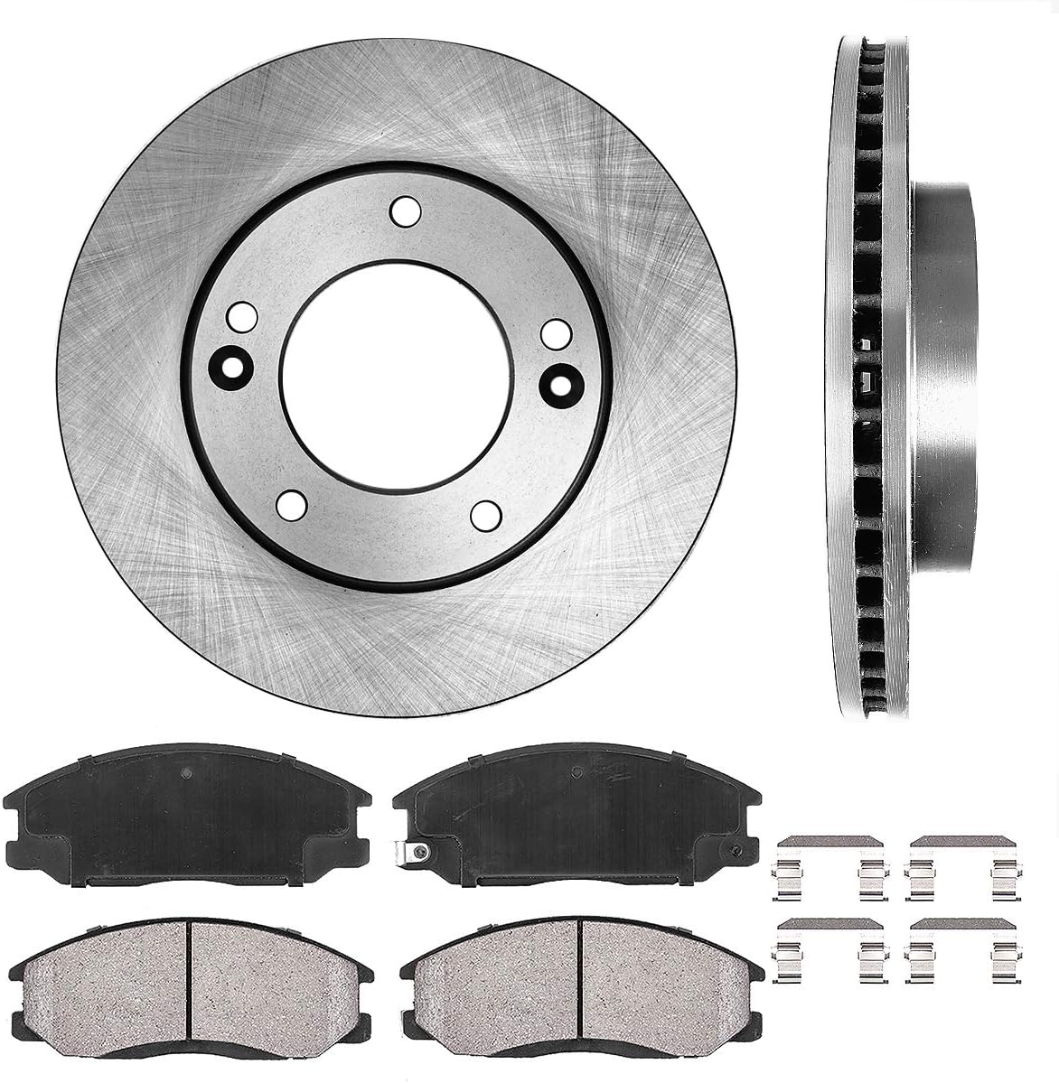 Brake Disc Rotors + Ceramic Pads + Hardware R6398