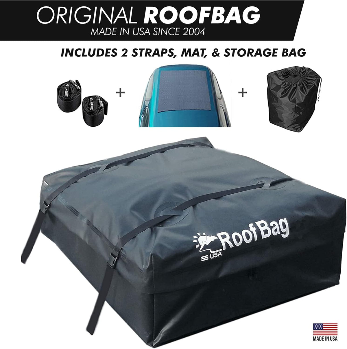 Waterproof Rooftop Cargo Bag with Straps and Storage Bag H12856