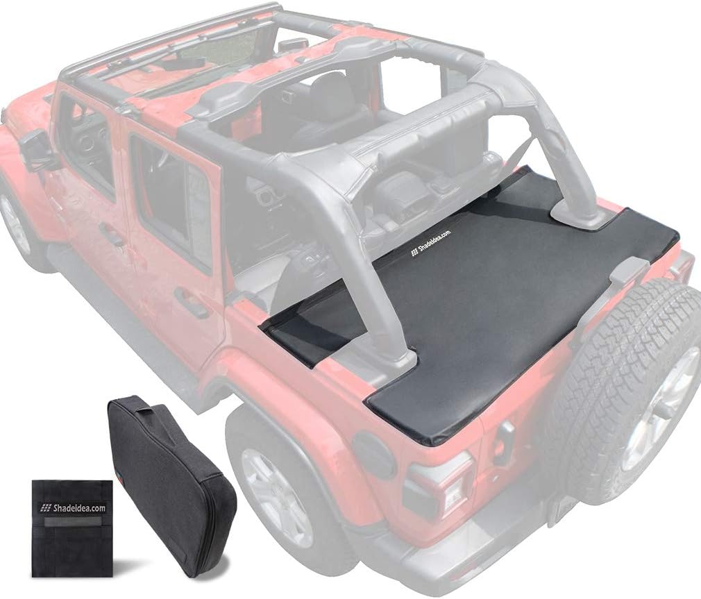 Black Vinyl Tonneau Cover for Jeep Wrangler JLU 4 Door Rear Trunk Cargo O5849