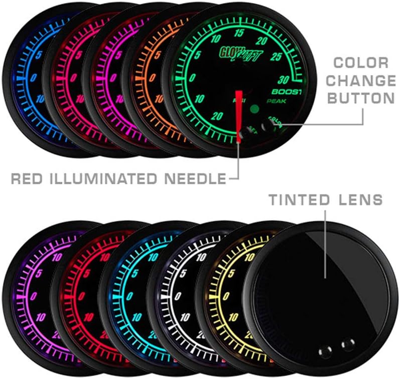 Black Dial Tinted Lens 2-1/16 52mm Air/Fuel Ratio Gauge N6123