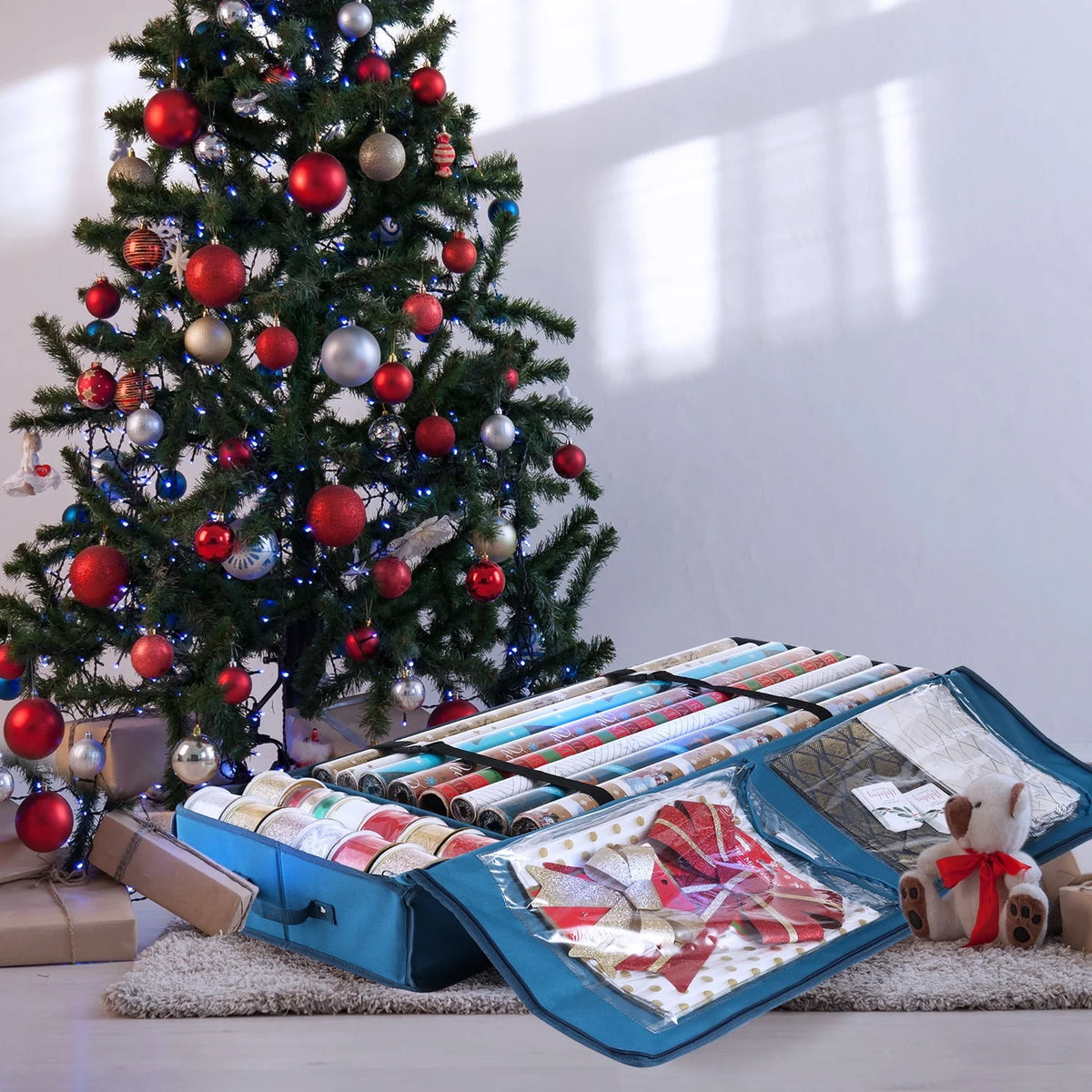 Wrapping Paper Storage Container with Interior Pockets H30792