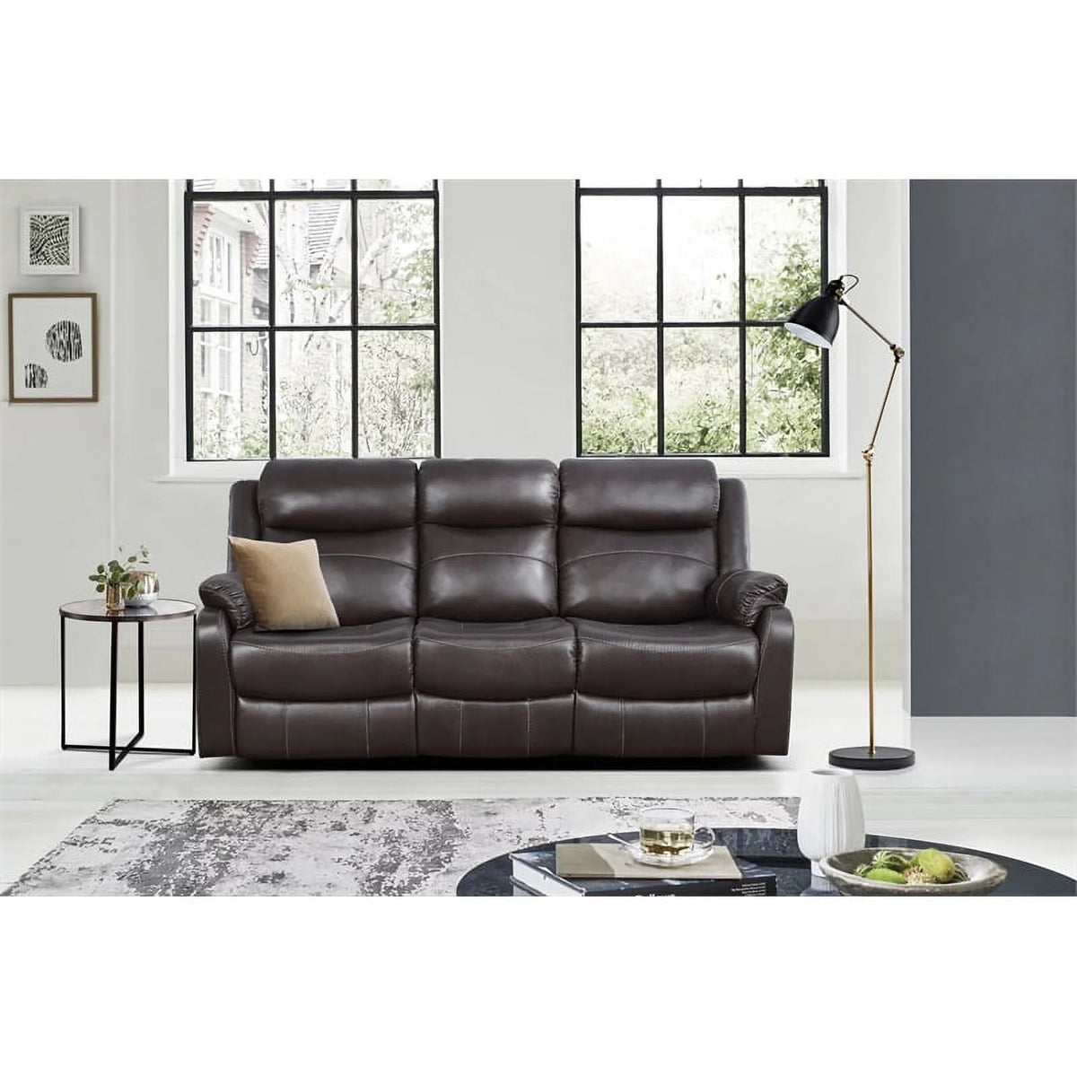Dark Brown 2-Piece Microfiber Reclining Sofa Set O23978