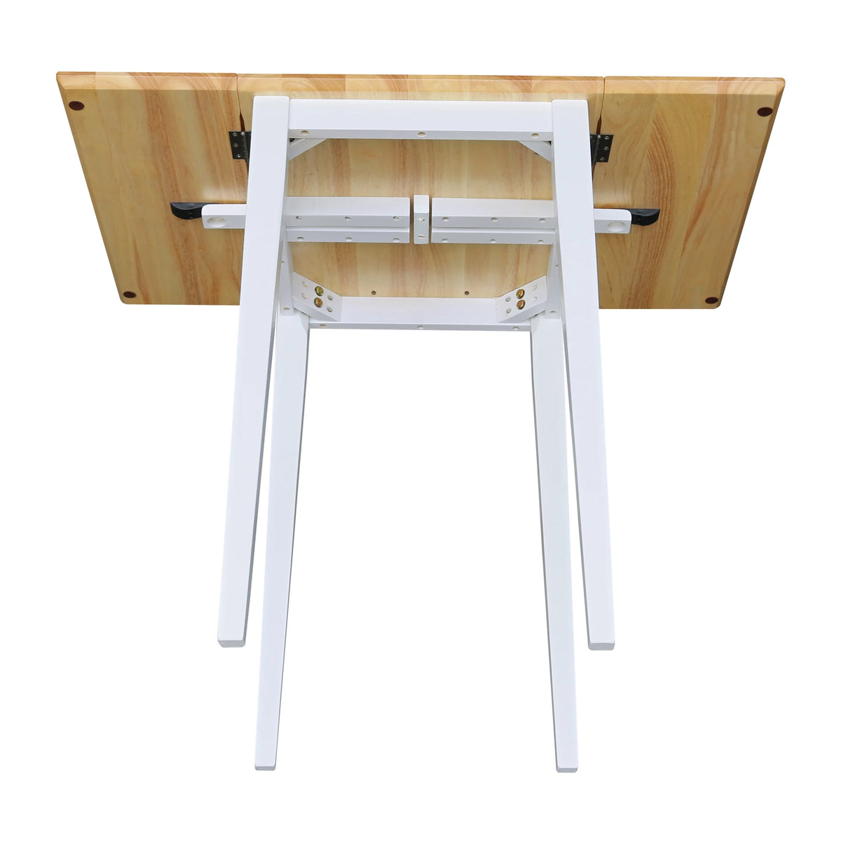 Small Dropleaf Table in White and Natural Y9677