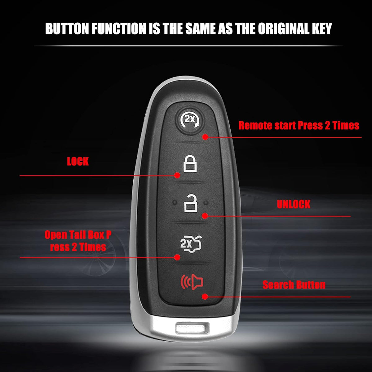 Keyless Entry Remote Car Key Fits for Ford Edge Explorer Flex Taurus Focus Lincoln MKT MKX MKS Navigator C5167