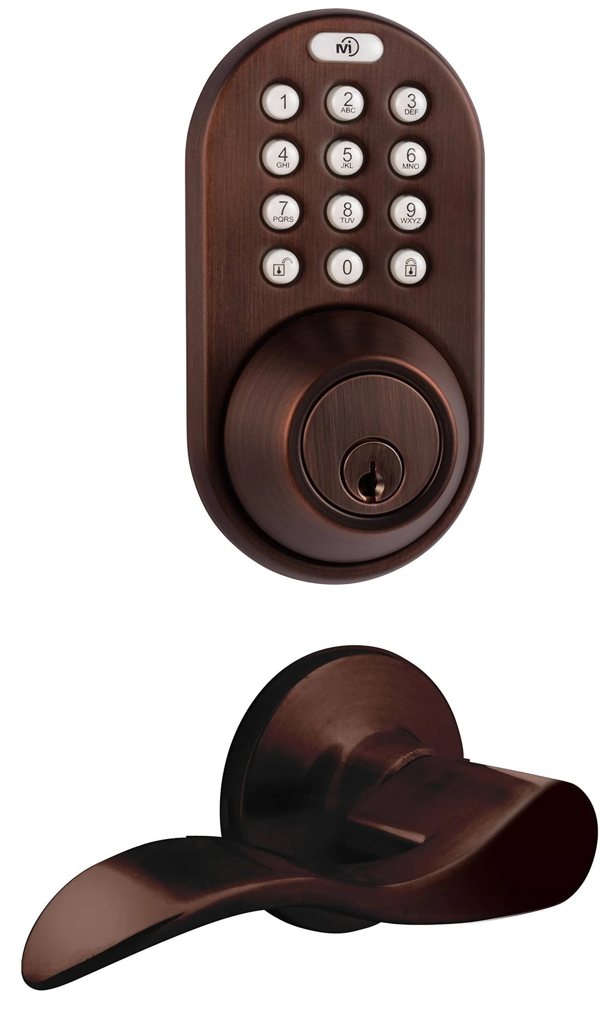 Oil Rubbed Bronze Electronic Touchpad Deadbolt Lever Combo J47714