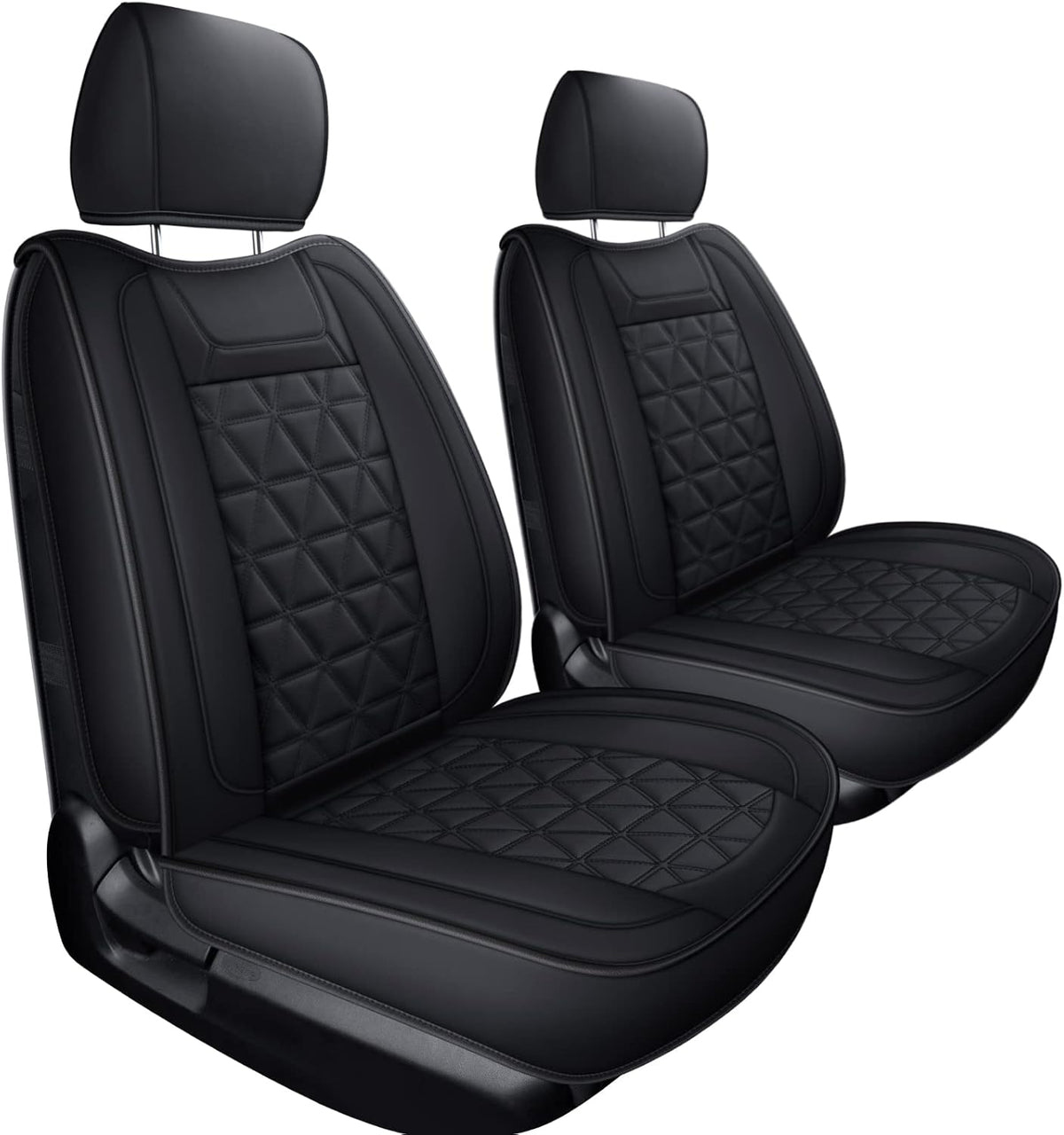 Black & Blue Water Proof Faux Leather Full Set Seat Covers Q43377