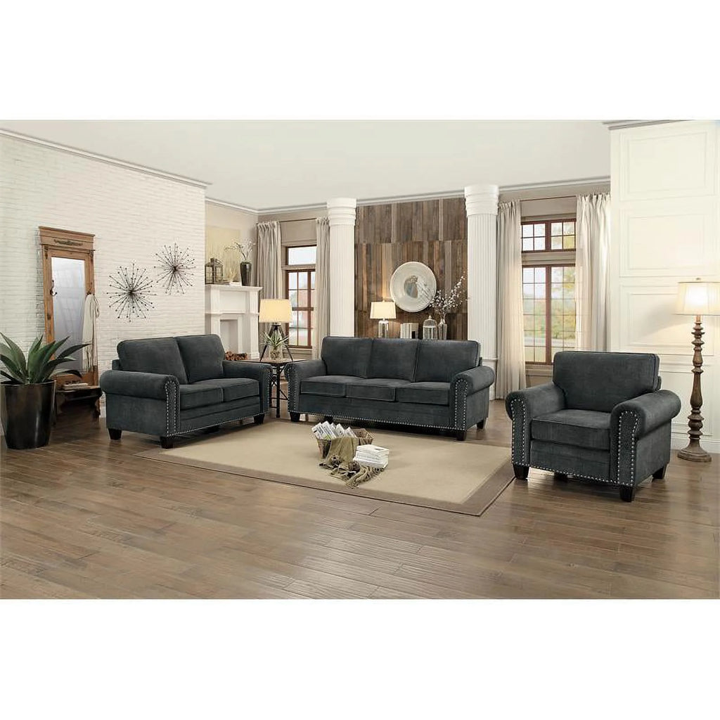 Dark Gray Microfiber Sofa A648466