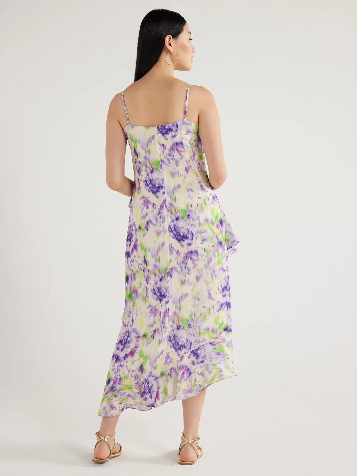 Ruffle Slip Bias Cut Dress V32157