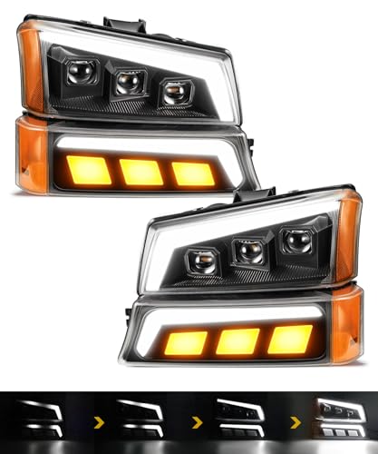 LED Headlights Assembly with DRL Sequential Turn Signal T4242