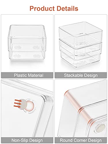 22-Piece Clear Drawer Organizer with Non-Slip Silicone Pads B6679