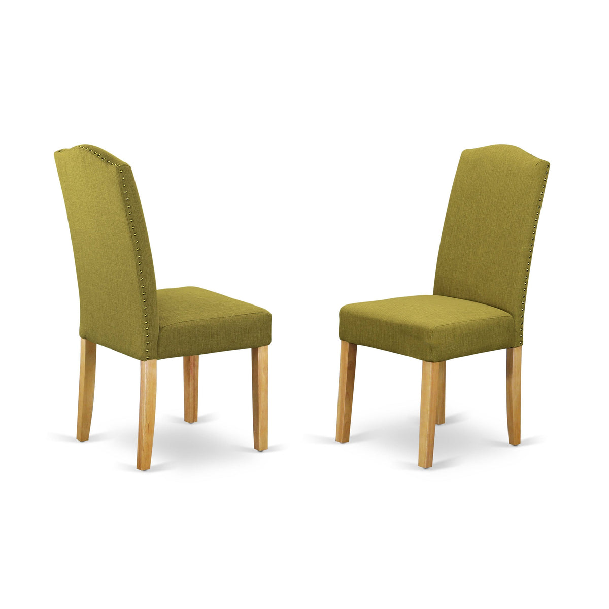 Linen Fabric Chair Set of 2 with Oak Leg K62773