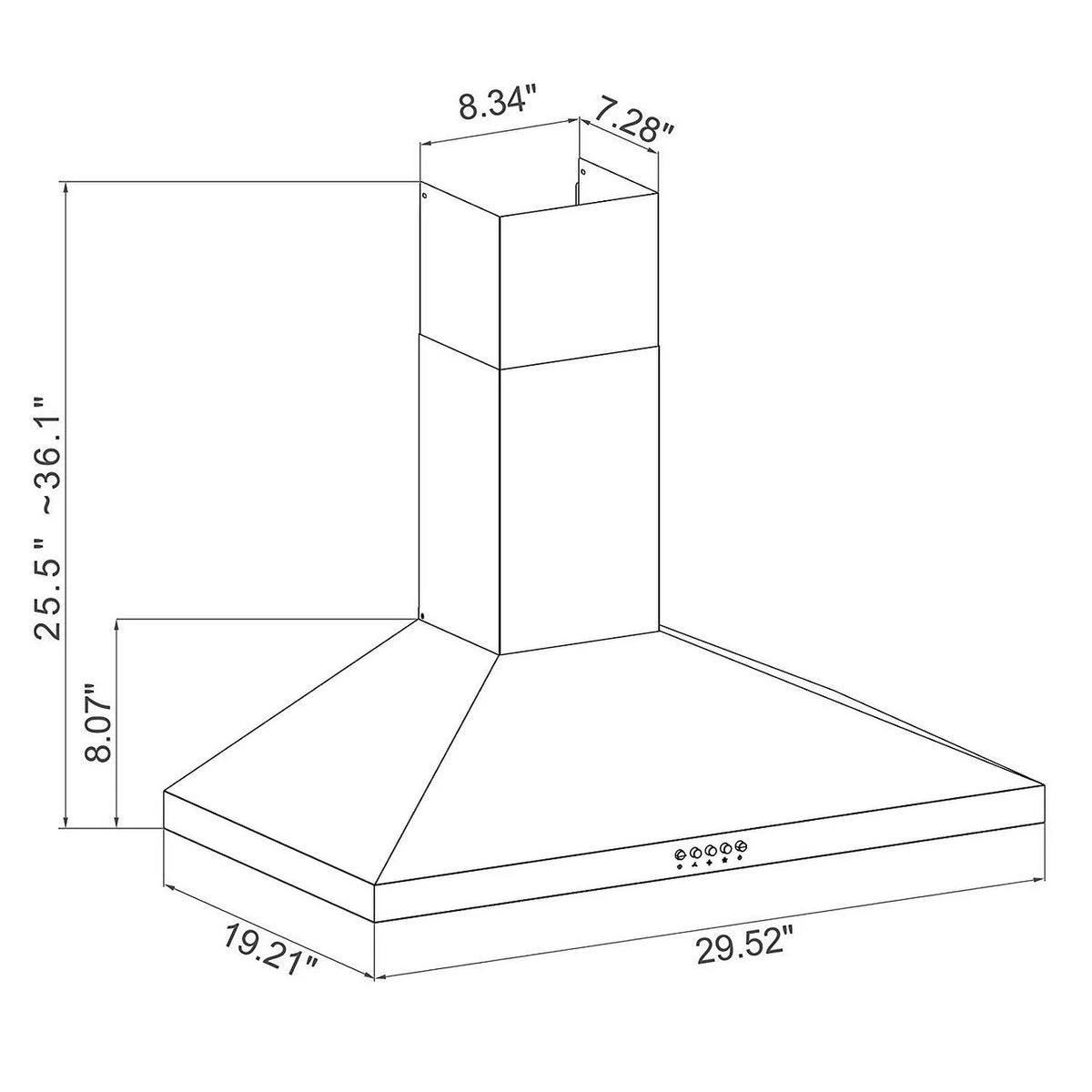 30 Convertible Stainless Steel Wall Mount Range Hood R4969
